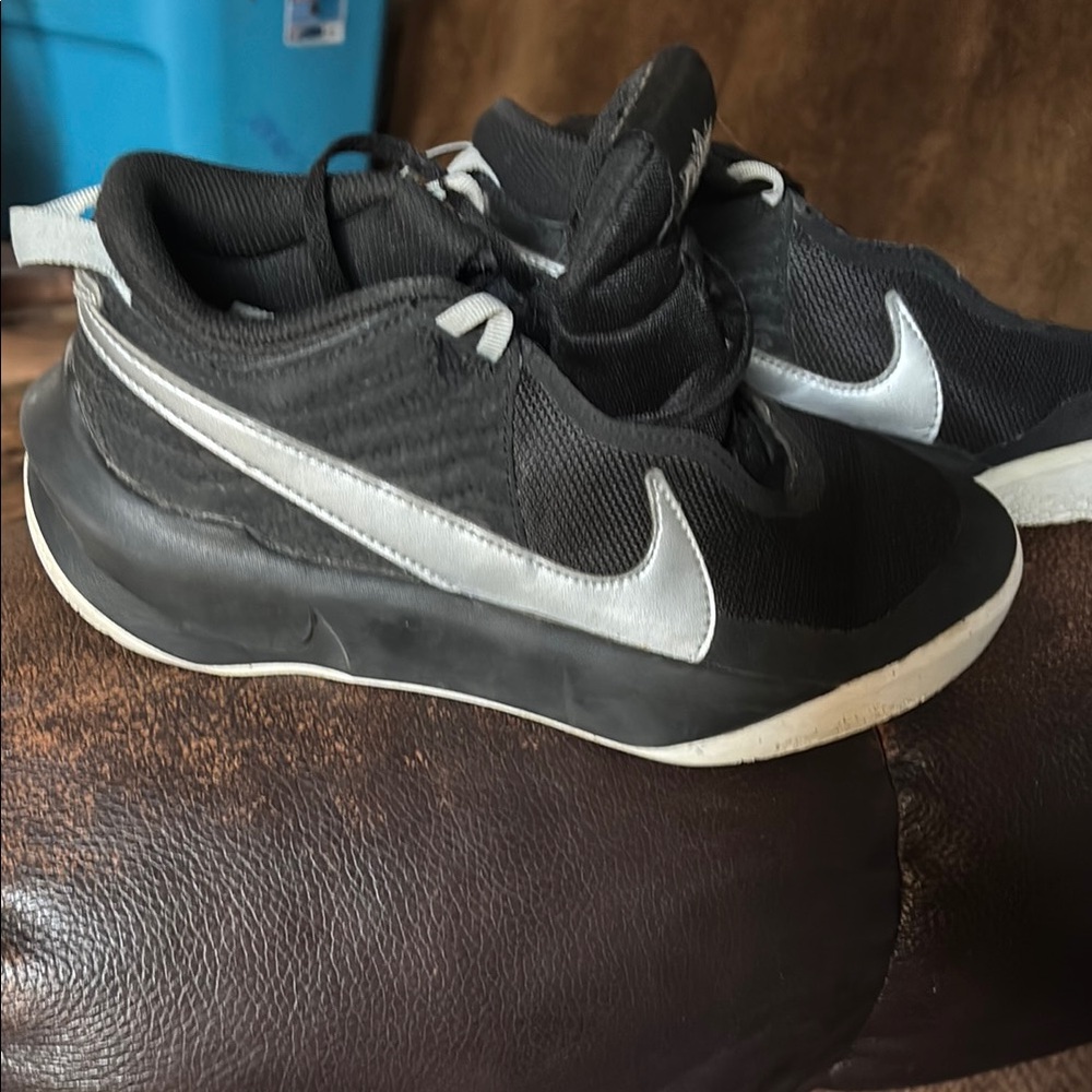 Nike Black and Gray Athletic Shoes with Classic Swoosh